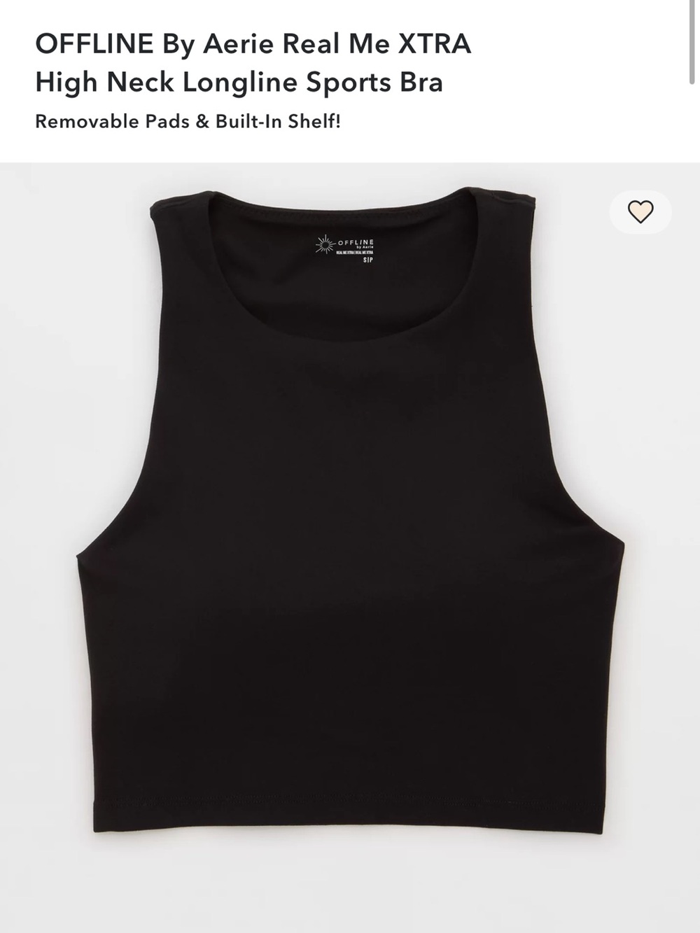 OFFLINE By Aerie Real Me XTRA
High Neck Longline Sports Bra | Black - Picture 3 of 7